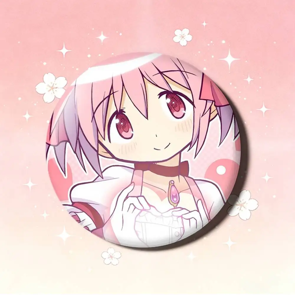 P-Puella M-Magi Madoka M-Magica Abzeichen 25 32 44 58 75 mm Rund Fans Sammeln Freunde Geschenke Brosche Souvenir – Detail 14
