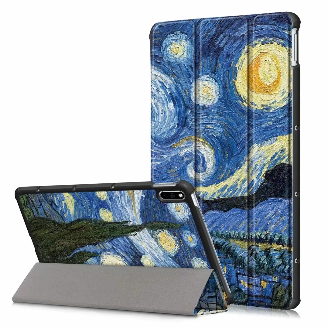 Slim PU Leather Tablet Case Cover with Screen Protector and Stylus Pen