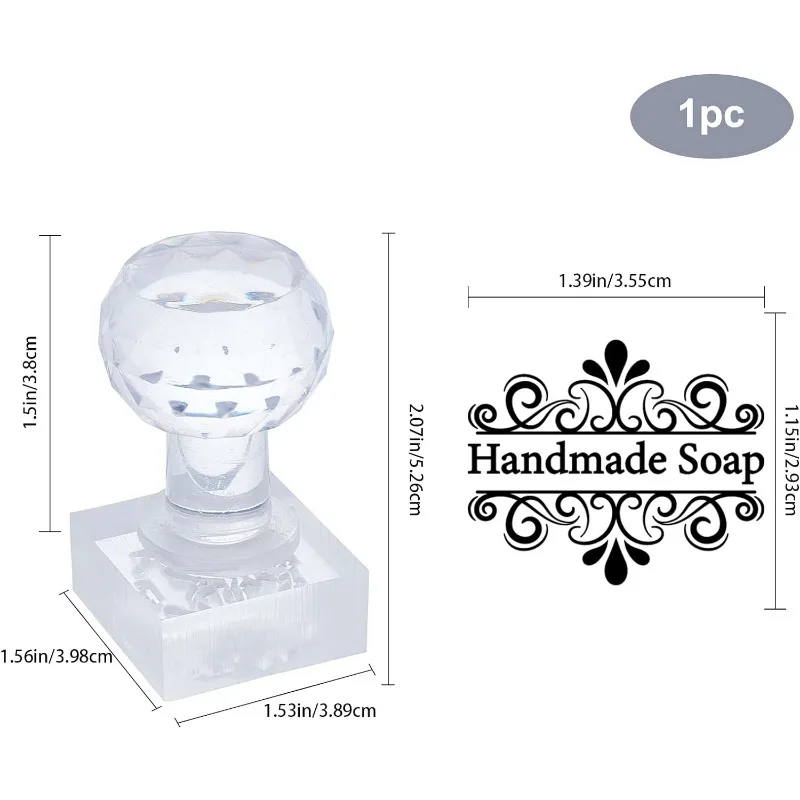 1pc Flower Acrylic Stamp Word Soap Embossing Stamp Soap Handle Round Chapter Imprint Handmade soap stamp