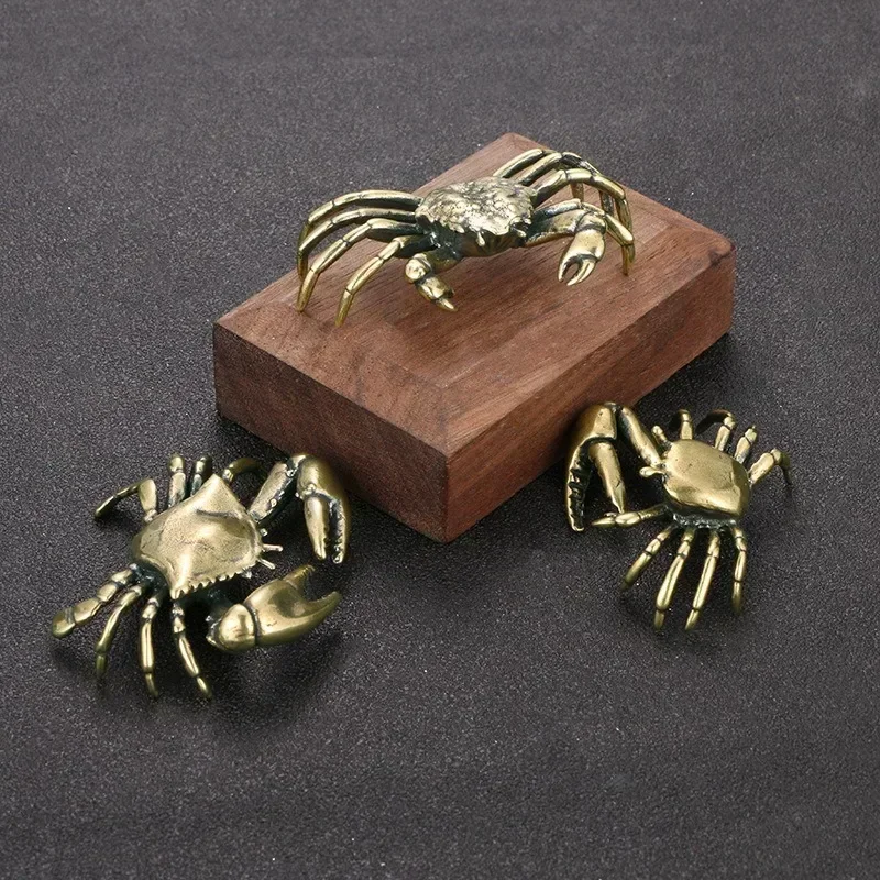 Miniatures Copper Ornaments Home Office Desk Decoration Crafts Home Decor Nordic 1PCS Pure Brass Crab Figurines Animal Statue