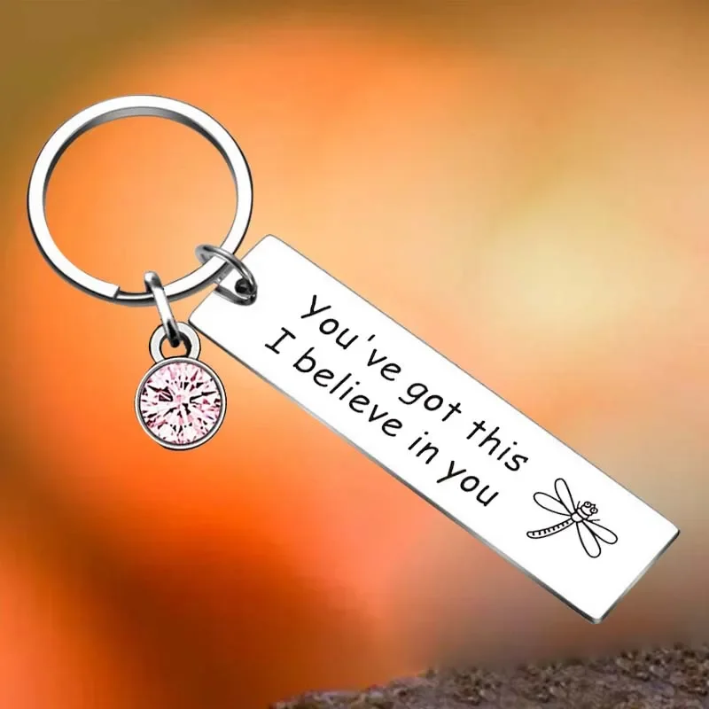 

Hot Dragonfly Gift Inspirational Key Chain Ring Motivational keychains pendant Gift