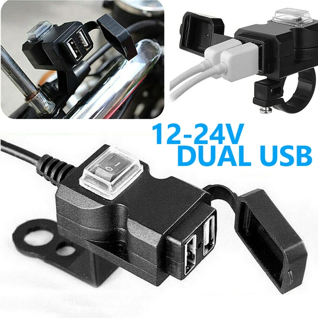 Für Motorrad 22–25 Mm Lenker, Dual USB Ladegerät Adapter Mit 12 V