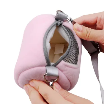 قفص الحيوانات الأليفة عبر الجسم الملحقات اسطوانة تصميم لينة العملي منزل السفر المحمولة السنجاب مرئية شبكة الهامستر الناقل حقيبة - Image 2