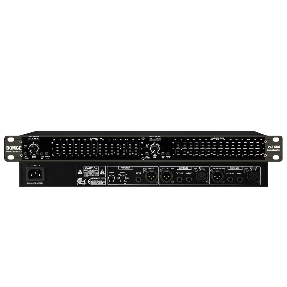 BMG 215sub Dual 31 Bands EQ Processador Graphic Equalizer Stereo Equaliser Audio EQ Professional Loudspeaker Management