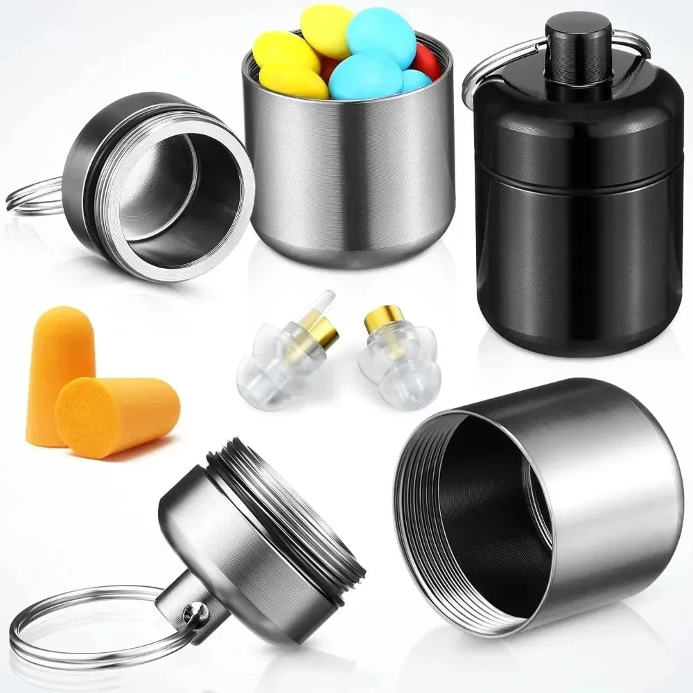 Waterproof Aluminum Pill Box with Sealed Storage and Keychain
