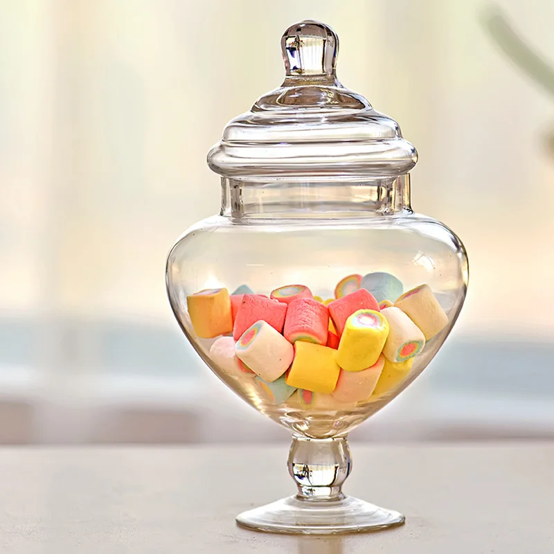 European-style Glass Candy Jars Transparent Glass Storage Jars Transparent Candy Jars Storage Supplies Wedding Decorations images - 6