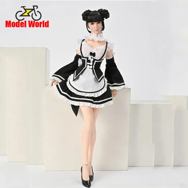 

ZY5049 YTOYS 1/6 женская униформа горничной с оборками, Лолита, сексуальный костюм для косплея, платье для 12-дюймовой экшн-фигурки, модель куклы