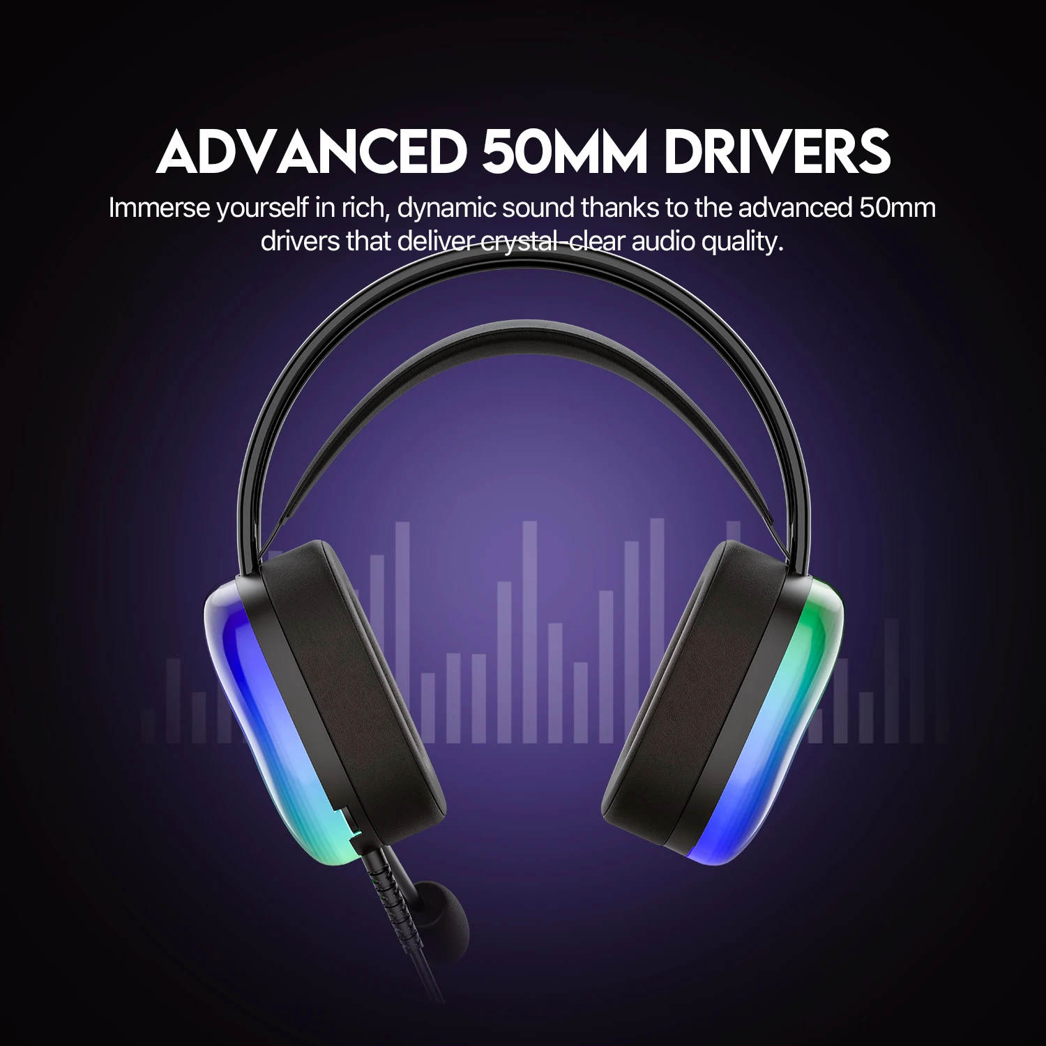 FANTECH AURORA HG29 Kabelgebundenes Headset mit 7.1 virtuellem Surround-Sound, Soft-RGB-Beleuchtung, 50-mm-Treibern, Mikrofon für PC_voghion.com