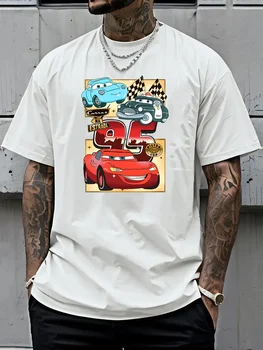 Disney Racing Story Theme Serie T-Shirt Lightning McQueen 2025 Cool Couple Unisex Men Shirt Summer Cotton Women Tee Oversize Top