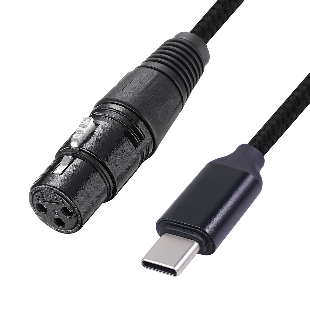 USB Microphone Cable USB Male to 3-Pin XLR Female Audio Cable Adapter (2m)  