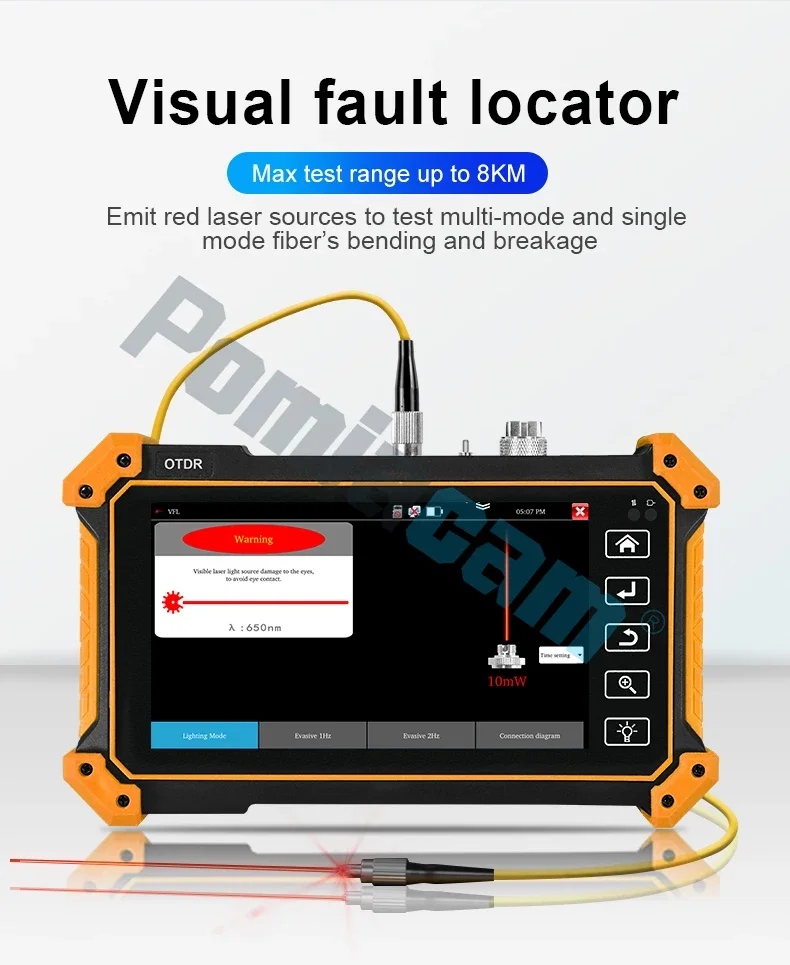 MOT-51 OTDR Tester 5.55 Inch OLED Touch Screen OTDR OPM VFL Optic Time-domain Re