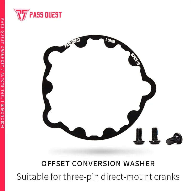 

Pass Quest Offset Crank Washer 1.6mm 2mm 2.5mm Al7075-T6 For Sram Gxp Crank