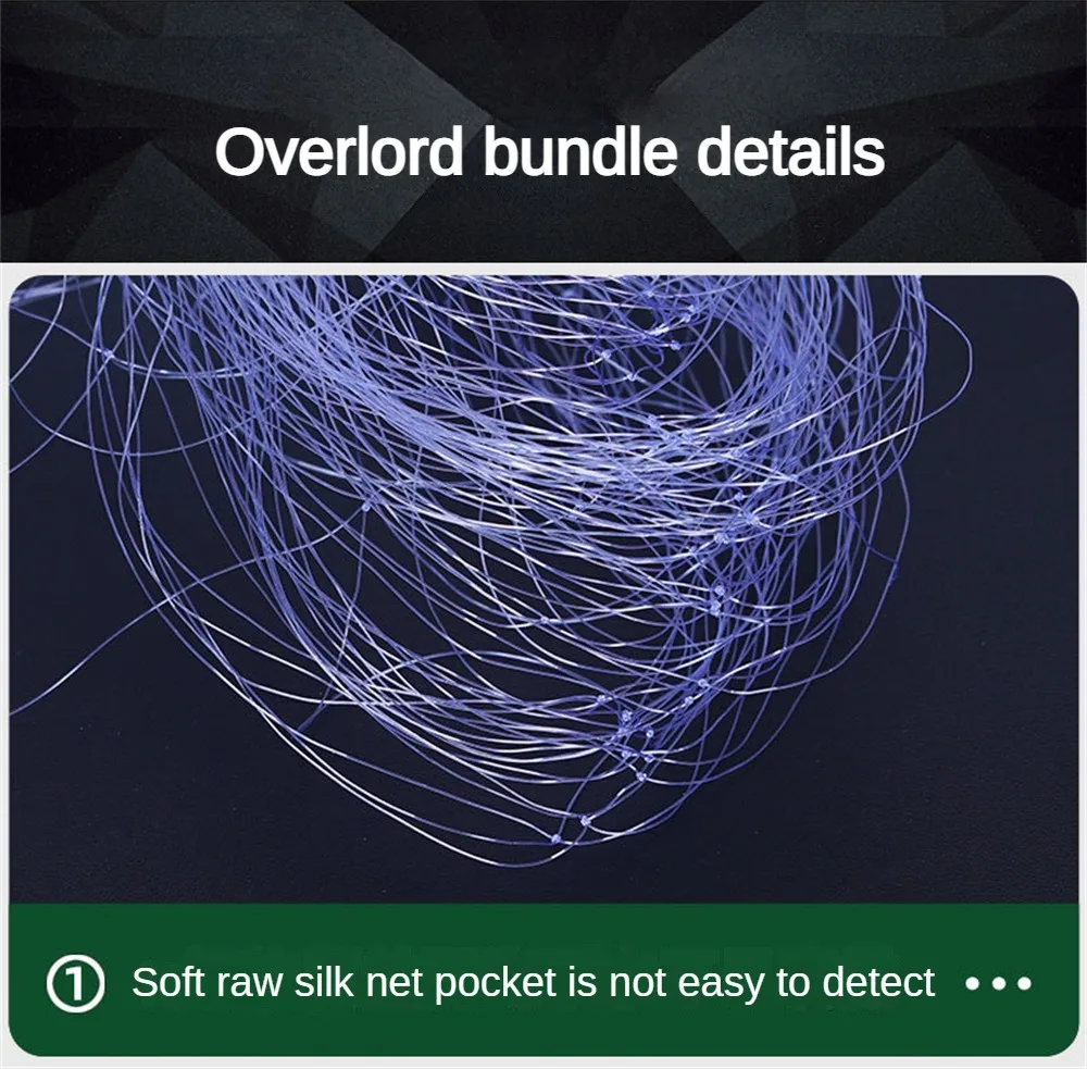 Description Picture 6 of itemFishing Net Luminous Bead Netting Sea Fish Net Sticky Trap Mesh Throwing Net Fishing Tackle Spring Fishing Feeder Trap Tools