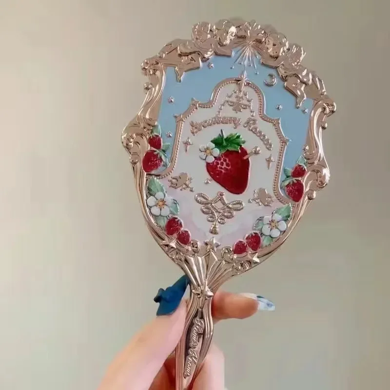 Flower Knows Vanity Mirror Violet Strawberry Rococo Hand Mirror Makeup Mirrors Portable with Handle makeup mirror hand holding mirror