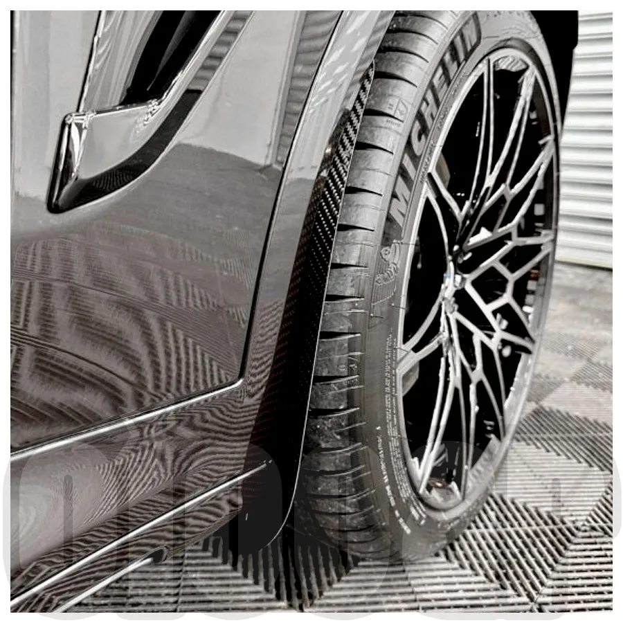 오이오모터스 드라이 카본 파이버 프론트 스플래시 가드 아치 가드 머드 플랩 (BMW F97 X3M G01 X3 F98 X4M G02 X4 용)