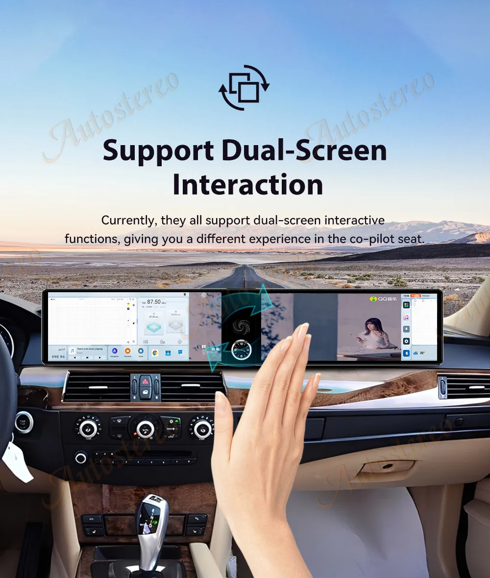 Dual Screen Android14 ID9 Car Radio Carplay Screen For BMW 5 Series E60 2003-201