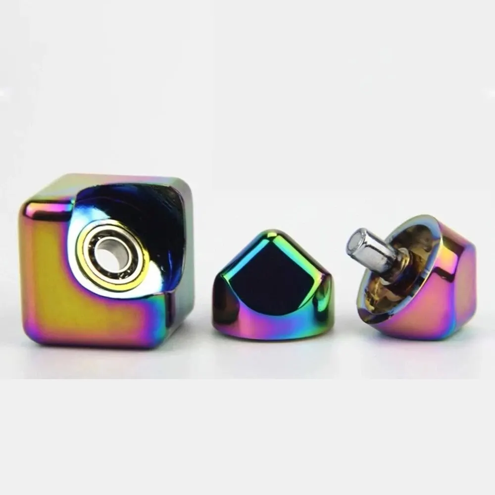 Fidget Spinner Metal Cube Fingertip Spinner Decompression Spinning Tops Anti-Anxiety Toys Hand Fidget Spinner Vent Toys Flipo Flip For Children