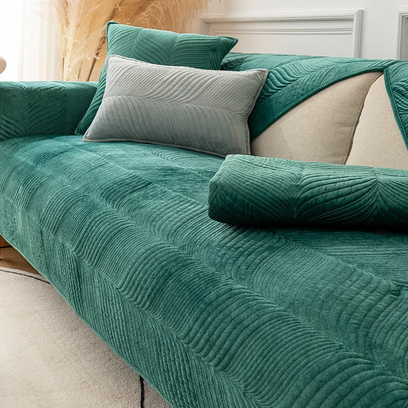 Plush Velvet Sofa Covers, Couch Cover for Living Room, Universal Towel, Non-slip, Decorative 6