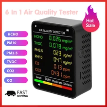 USB akumulator miernik CO2 Monitor jakości powietrza analizatory gazu czujnik dwutlenku węgla detektor CO2 TVOC miernik temperatury i wilgotności tanie i dobre opinie KKMOON CN (pochodzenie) Elektryczne NONE Air Quality Detector