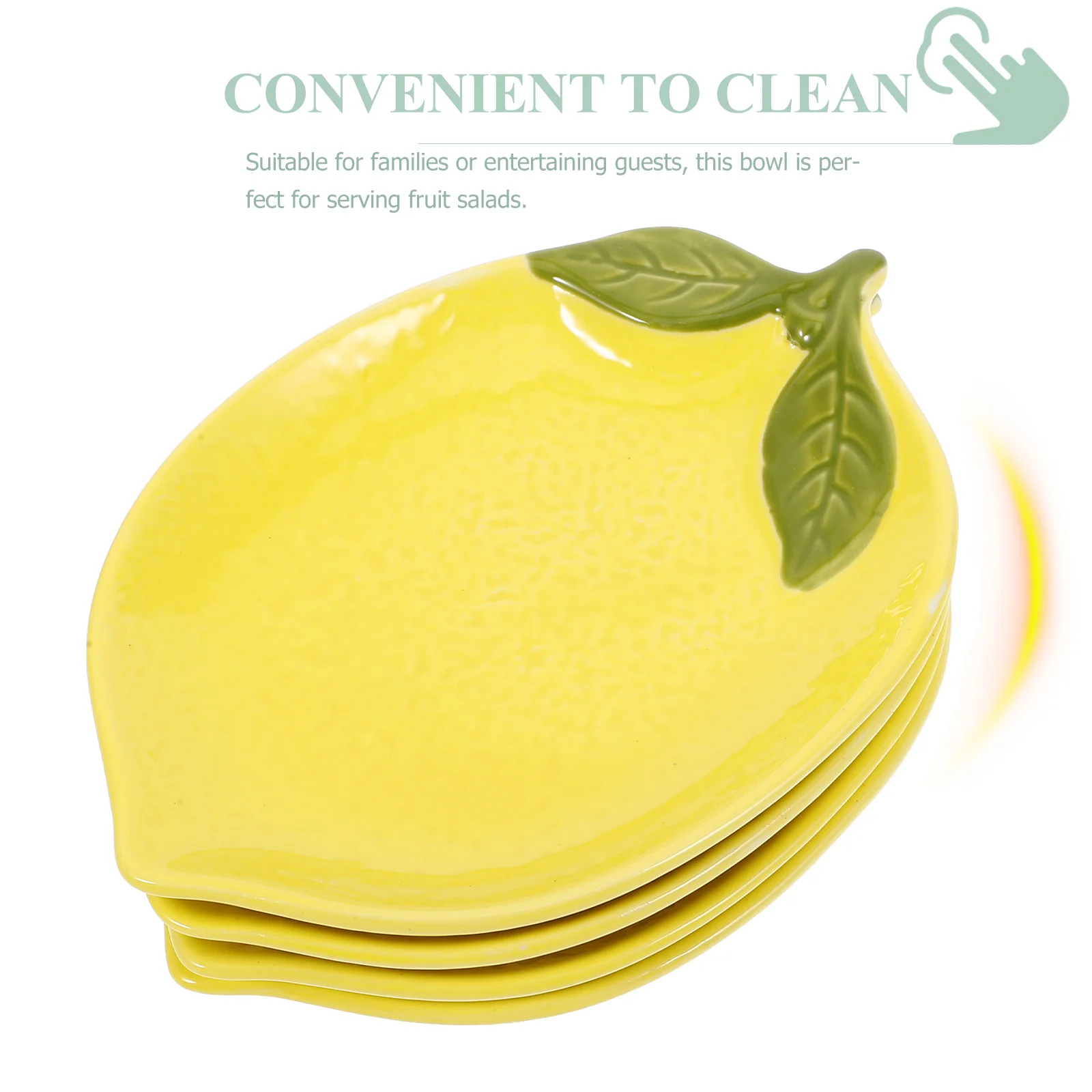 Lemon Tableware Lemons Ceramic Food Bowl Candy Plate Shaped Exquisite Dessert Ceramics Kitchen Child Small Household 4 Pcs