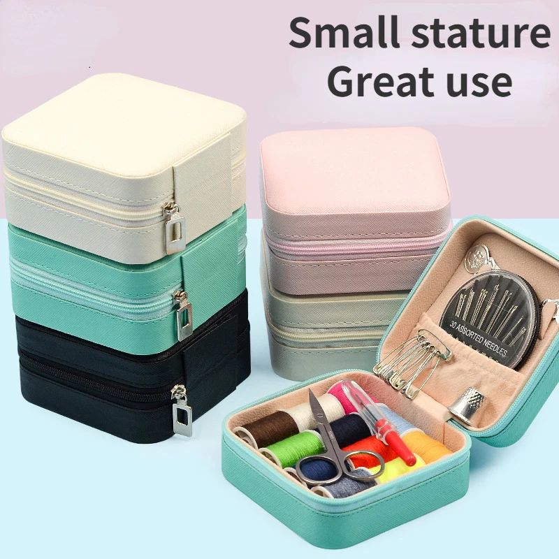 Multifunctional sewing kit with storage box for household use and student dormitory portable sewing kit