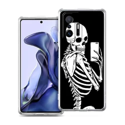 Red Love Skeleton Diagram Transparent Phone Case for Mi 11X Pro (B1)