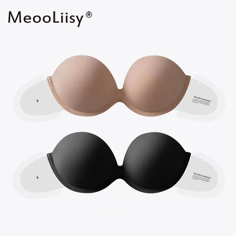 MeooLiisy Wedding Dress Invisible Silicone Bra Push Up Soft Underwire Strapless Underwear Beauty Back Nubra 2