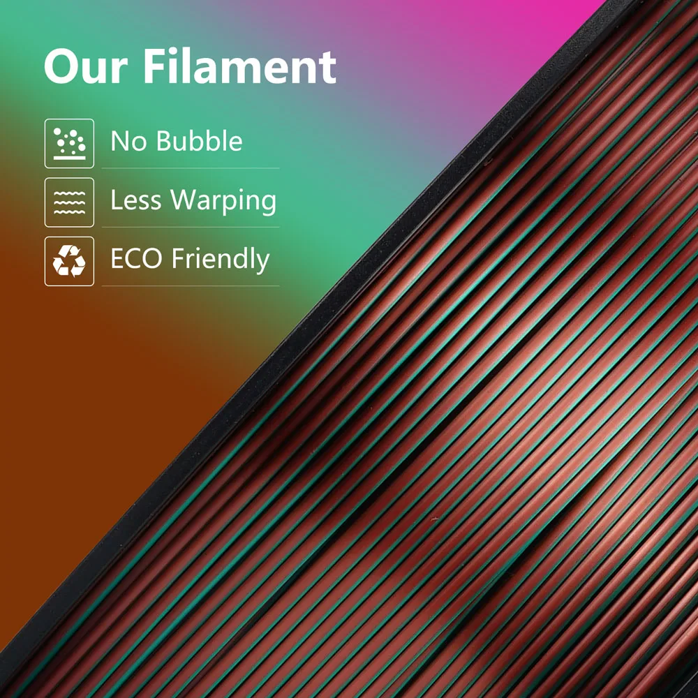 3 색 3D 프린터 필라멘트 실크 PLA 3 색 무지개 다색 3D 인쇄 플라스틱 재료, 1.75mm 1kg 스풀, 거품 없음