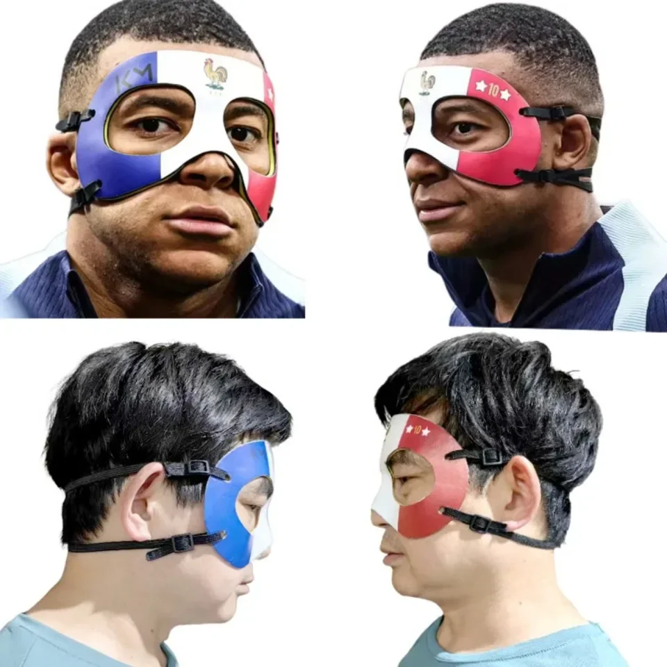 PSG Sporty Mask Protective Face Mask for Athletes Face Guard La Coq Gaulois Mbappe Facial Protection Sports Nose Protection