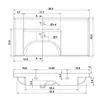 Rectangular White Ceramic Bathroom Sink Overflow Counter Space Left ADA Compliant 3