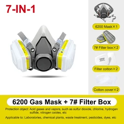 Advanced Reusable Full Face Respirator for Spray Painting and Industrial Protection (6002 7IN1)