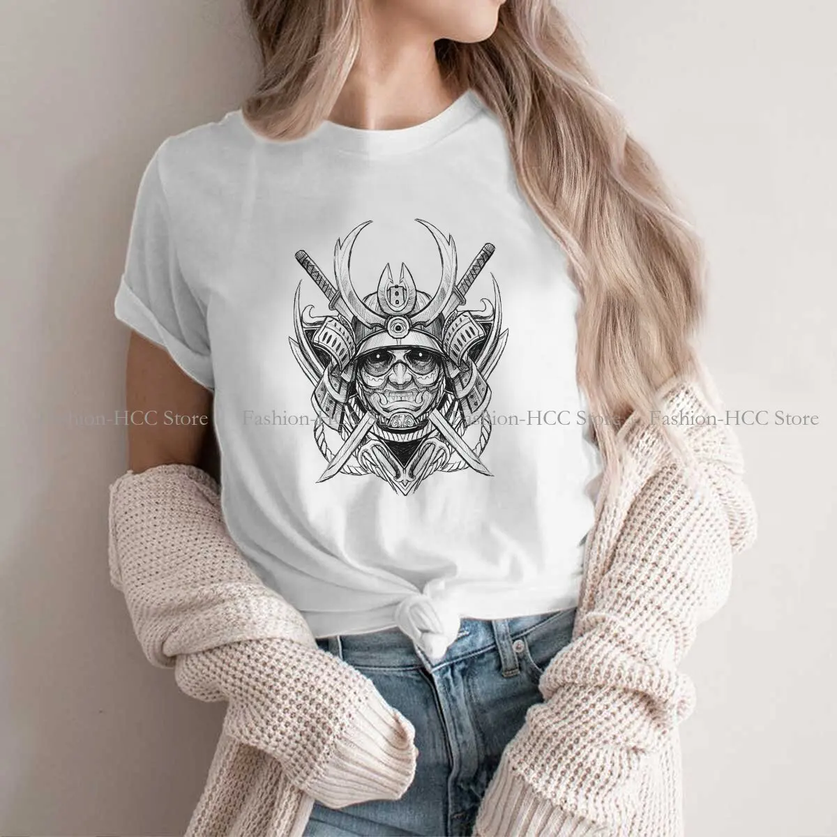 

Samurai Polyester TShirts Classic Personalize Homme T Shirt Funny Clothing