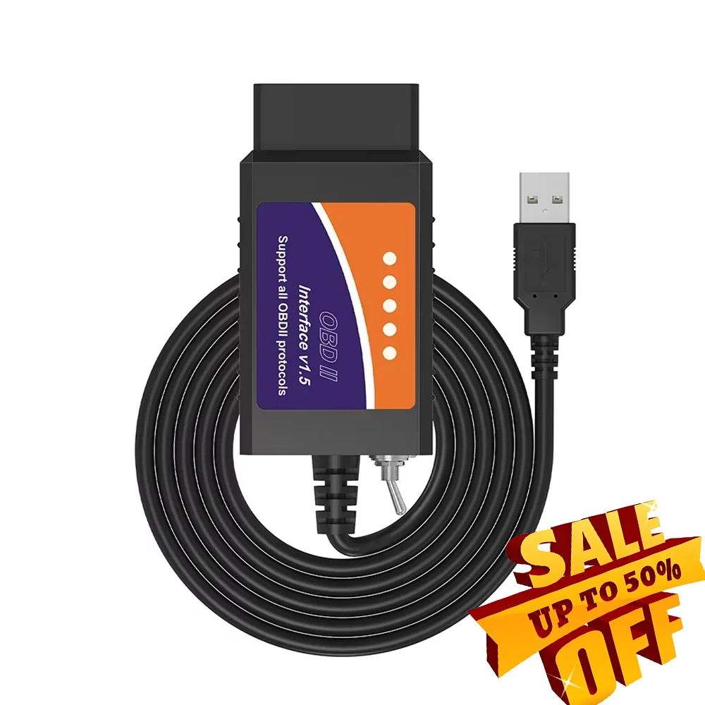 Lector de Códigos OBD2 ELM327 OBDMonster FORscan USB V1.5 HS/MS con Interruptor CAN para Ford, Herramienta de Diagnóstico, ¡OFERTA!