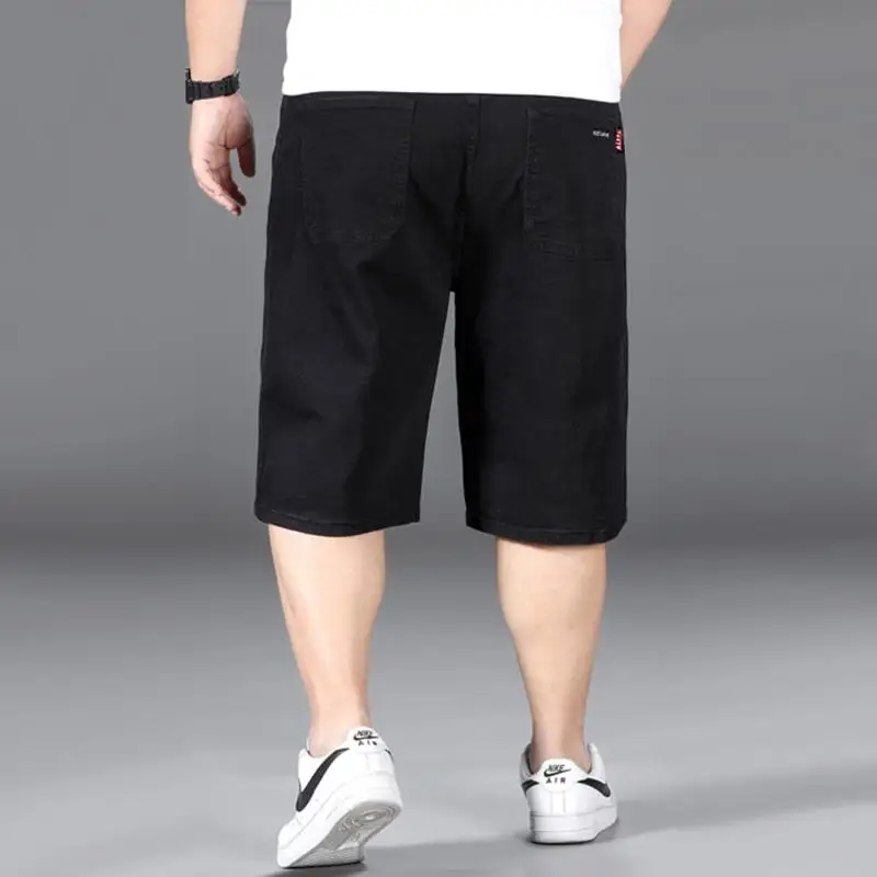 Men's Large Shorts, Jeans, Loose, Large, Black, Suitable for Men, Size 36-50.  Cargo Pants Men  Pantalon Homme джинсы мужские 5