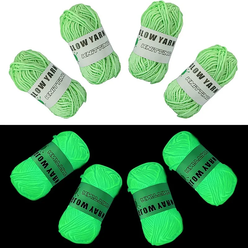 Glow in The Dark Yarn,Crochet Yarn Bulk 60 Yards of Soft Yarn for  Crocheting DIY Arts Crocheting and Knitting Mini Project Glow in The Dark  Party