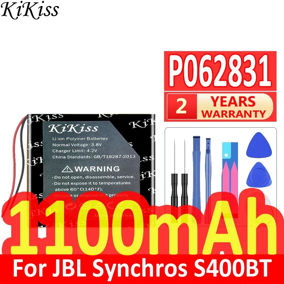 

1100mAh KiKiss Powerful Battery P062831 For JBL Synchros S400BT Tune 500BT Tune 600BT Digital Bateria