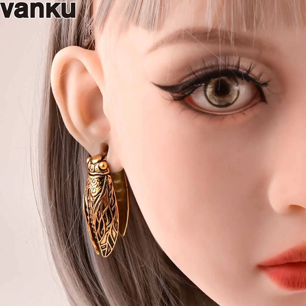 Vanku 2PCS insect Ear Hangers Weights for Stretched Ears Gauges Plugs Body Piercing Tunnels 316LStainless Steel Body Jewelry