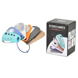6 - Piece Kitchen Gadget Set: Pizza Knife, Vanilla Cutter, Bottle Opener, Shredder, and Garlic Grinder (Light Grey)