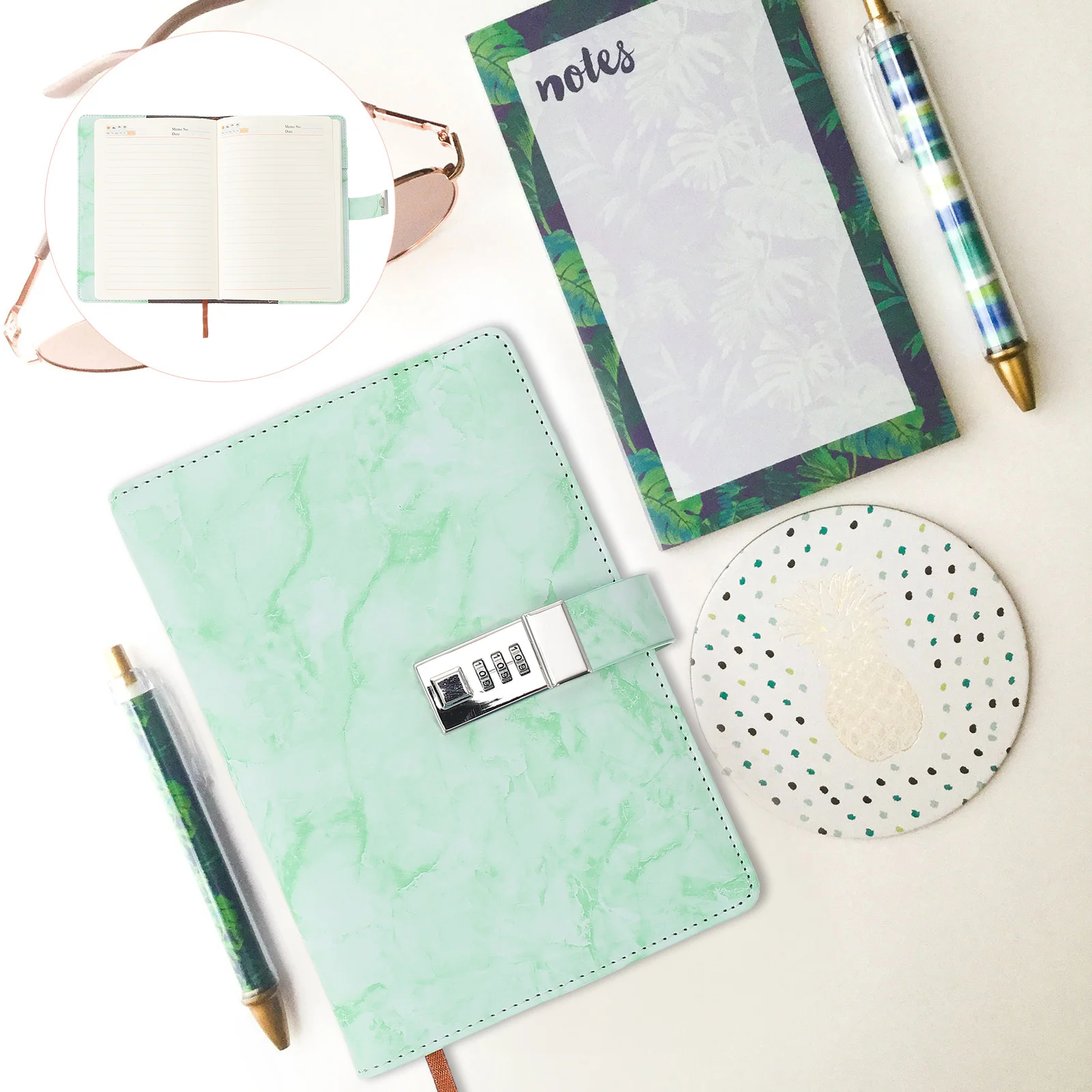 

Password Notebook Notebook With Lock Accessory Supply Household Delicate Diary Write Multi-function Lock Portable Diary Book