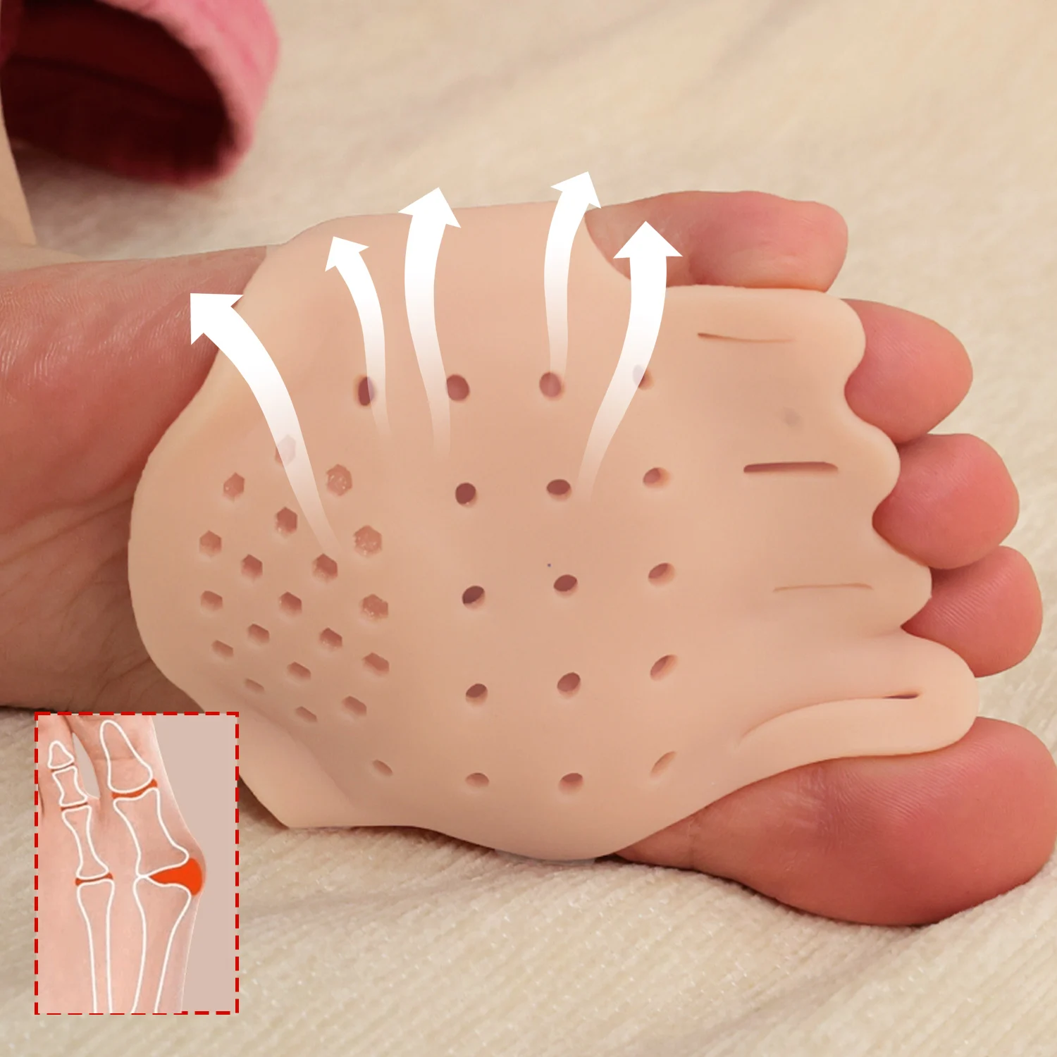 Silicone Toe Separators Gel Orthopedic Forefoot Pads for Feet Care