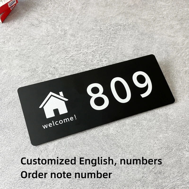Personalized Customized Indoor Office Room Door Signs Acrylic Modern Hotel House Address Number Plaques Name Home Decor Plates
