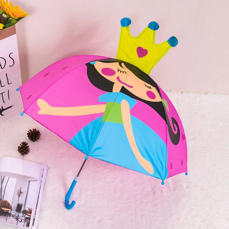 Children's Umbrella kids umbrella Cartoon Cute Princess Umbrella 3D Stereoscopic Boys and Girls Baby Design
