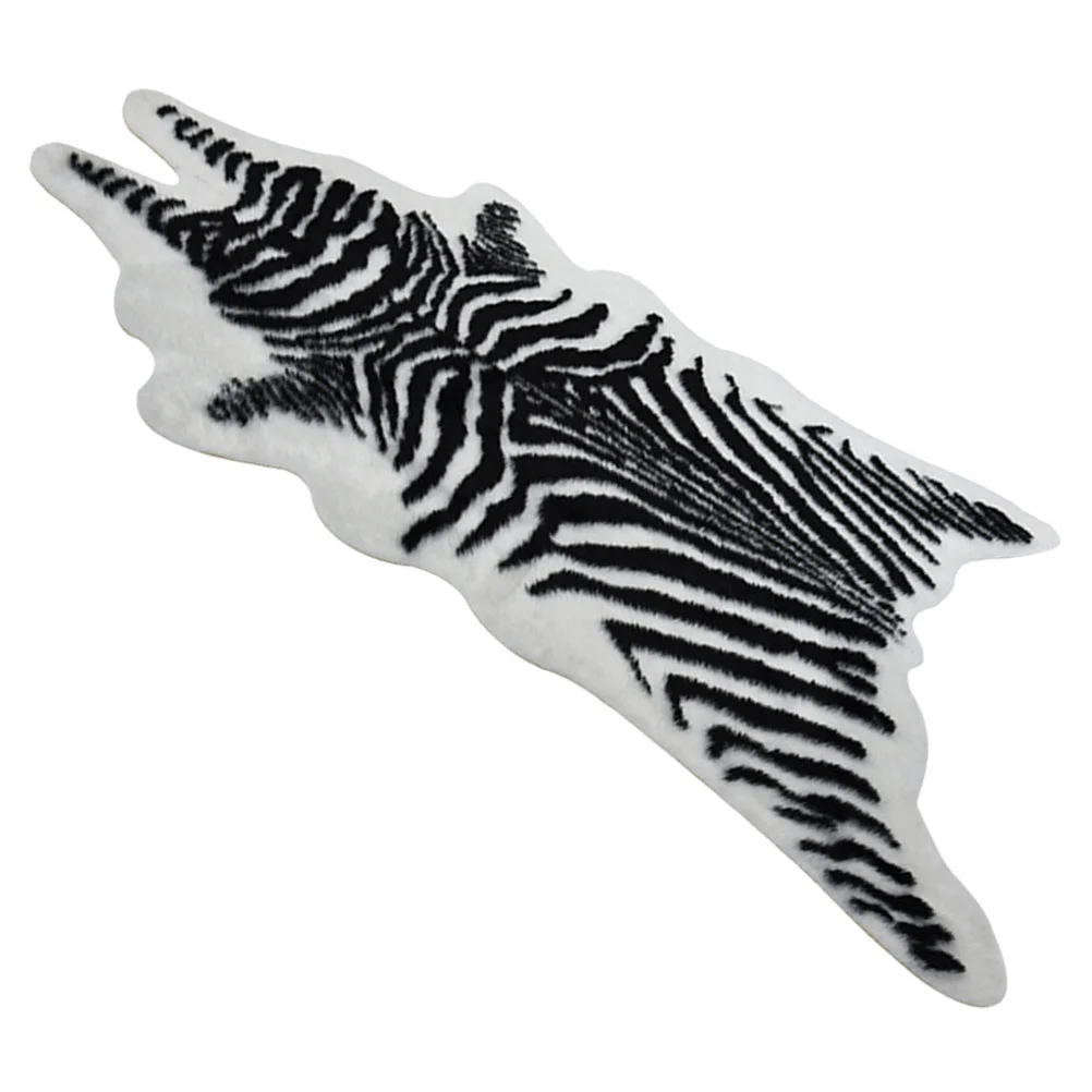 

Floor Rug Washable Carpet Decorate Blanket Polyacrylonitrile Fiber Zebra Print Doormat Decorative Ground