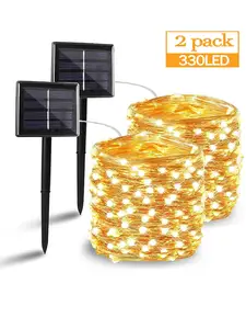 Уличная светодиодная гирлянда на солнечной батарее, 50/100/200/330 светодиодов