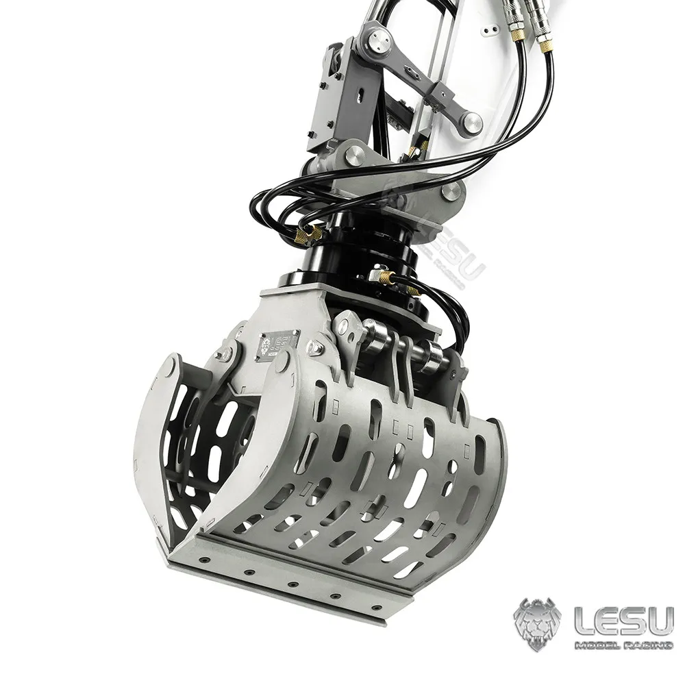 Mechanische Greifzange Lesu für 1/14 Hydraulik-Modellbaufahrzeuge, Vollmetall, neuer Baggeraufsatz AT-C0033-B