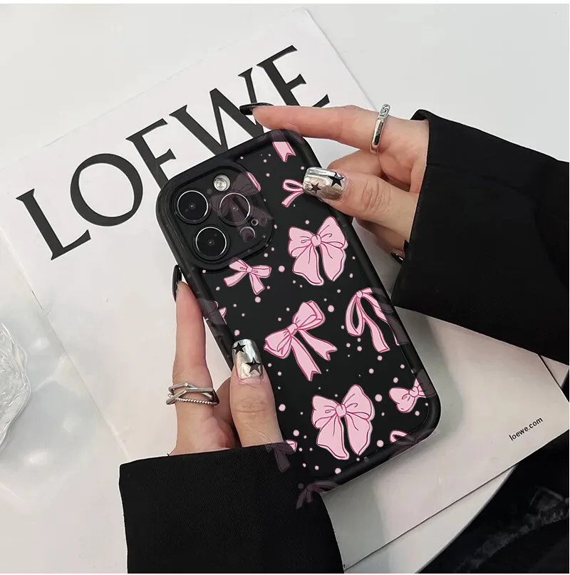 Luxury Pink Bowknot Soft Phone Case with Elegant Bow Design