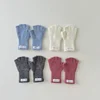 Autumn Winter Wool Warm Children Fingerless Gloves Boys Girls Chic Simplicity Candy Color Student Glove Half-finger Gloves 3