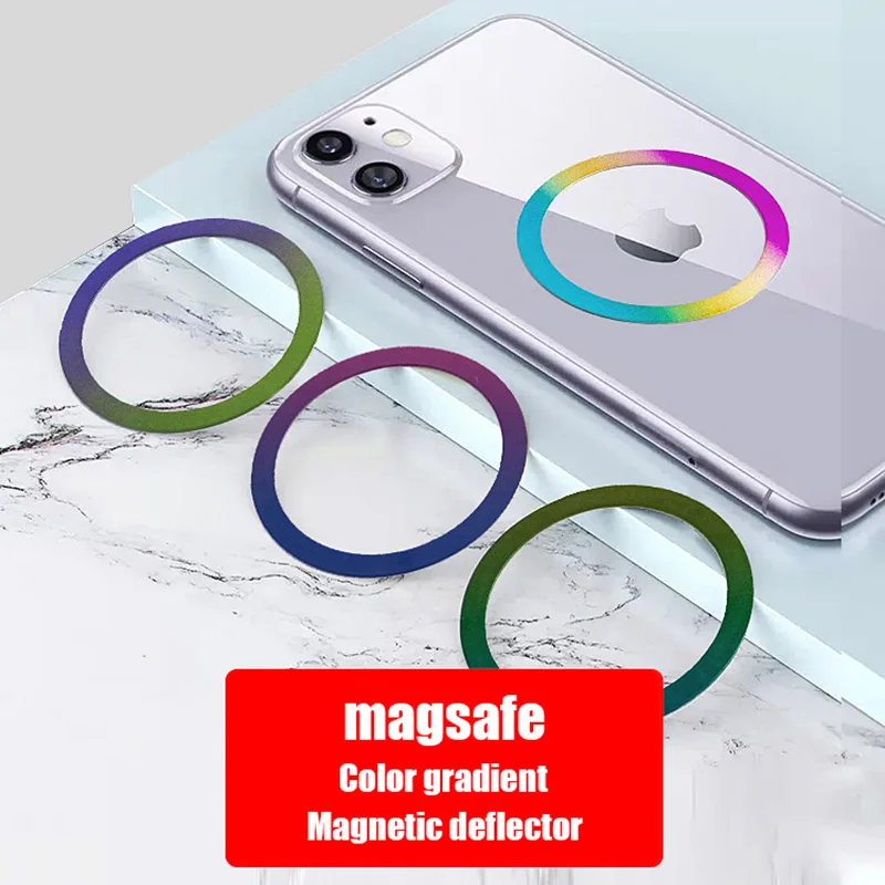 2Pcs Metal Sticker Ring Compatible with Iphone 14 13 12 11 Magsafe Accessories Wireless Charging