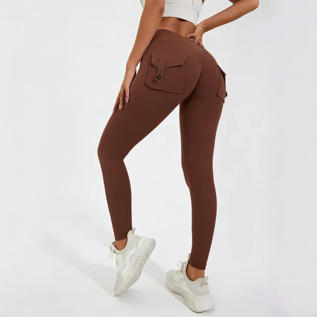 Leggings de sport 2026 pour femme avec poches, taille haute, effet push-up, pour yoga et entraînement, effet seconde peau, XP89