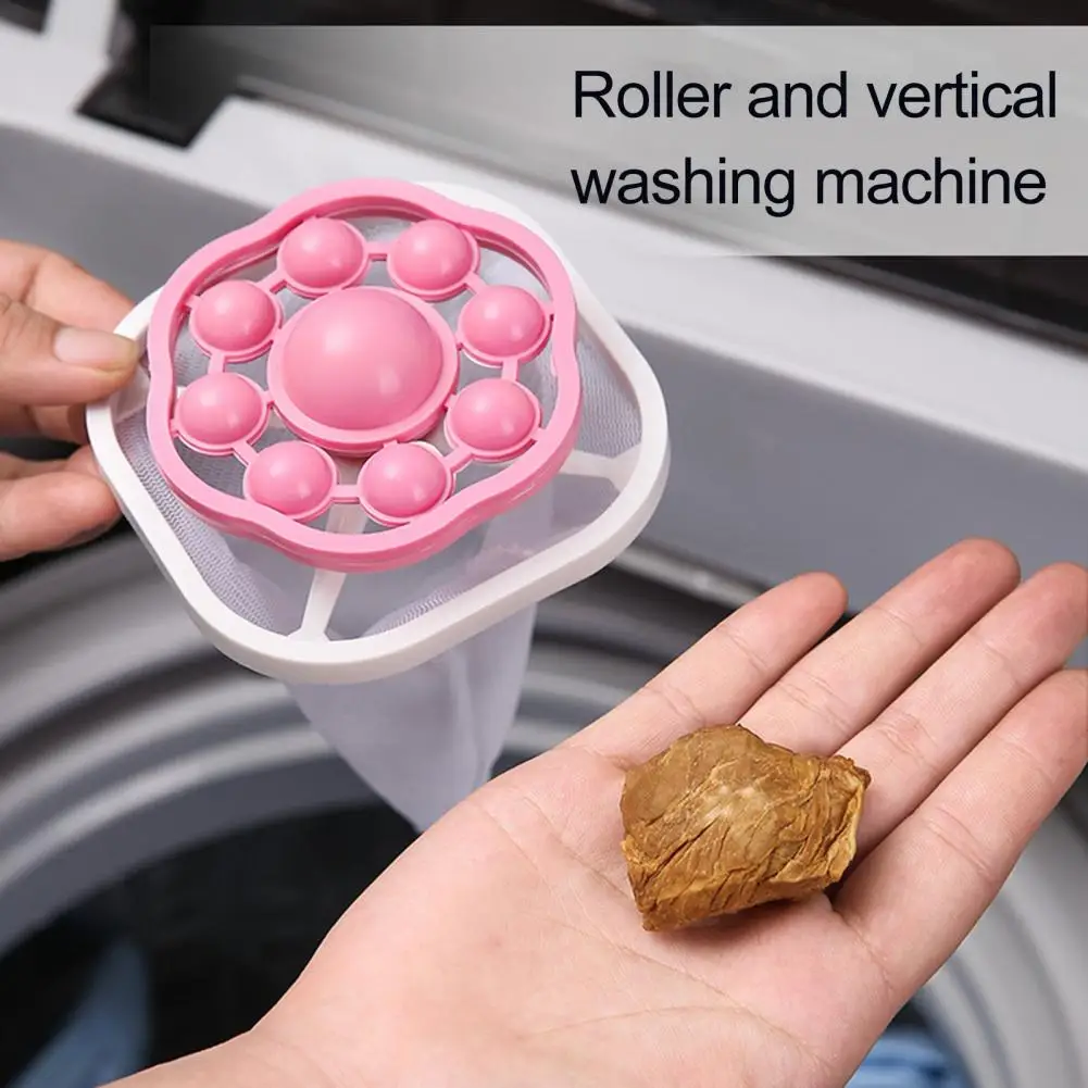 17cm 3Pcs Washing Machine Hair Remover Floating Hair Filtering Mesh Removal Bag Laundry Clear Drain Blockage Debris Collector